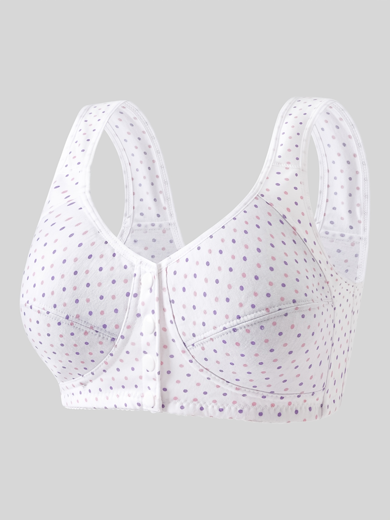 Women's 3pc Front-Button Wireless Vest-Style Bra Set